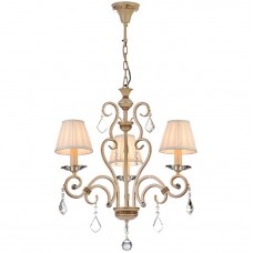 Φωτιστικό Κρεμαστό 3xE14 Μεταλλικό Μπεζ Υφασμάτινα Καπέλα 5276-3